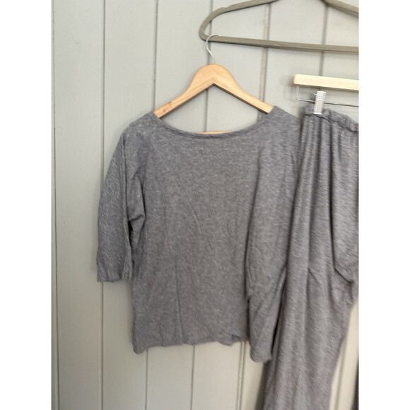 Cuyana Women's Lounge 2 Piece Set Top & Pants Heather Gray Pima Cotton Modal - Picture 7 of 7